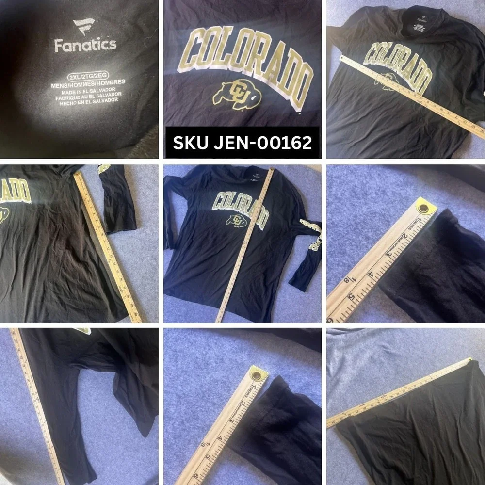Fanatics Colorado Buffaloes Long Sleeve Shirt 2XL Black NCAA Graphic Tee